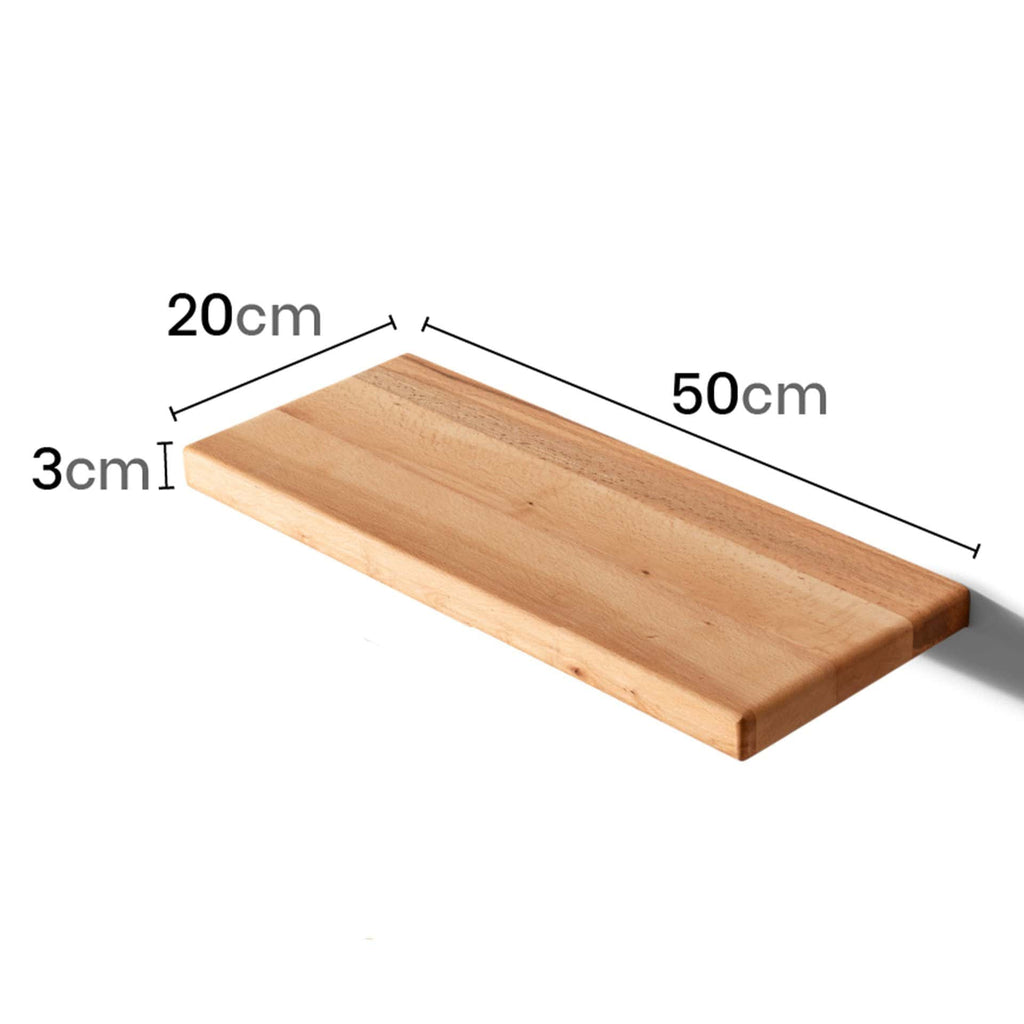 Wooden Decorative Design Wall Shelf Organizer 50x20 cm Light Brown-Small
