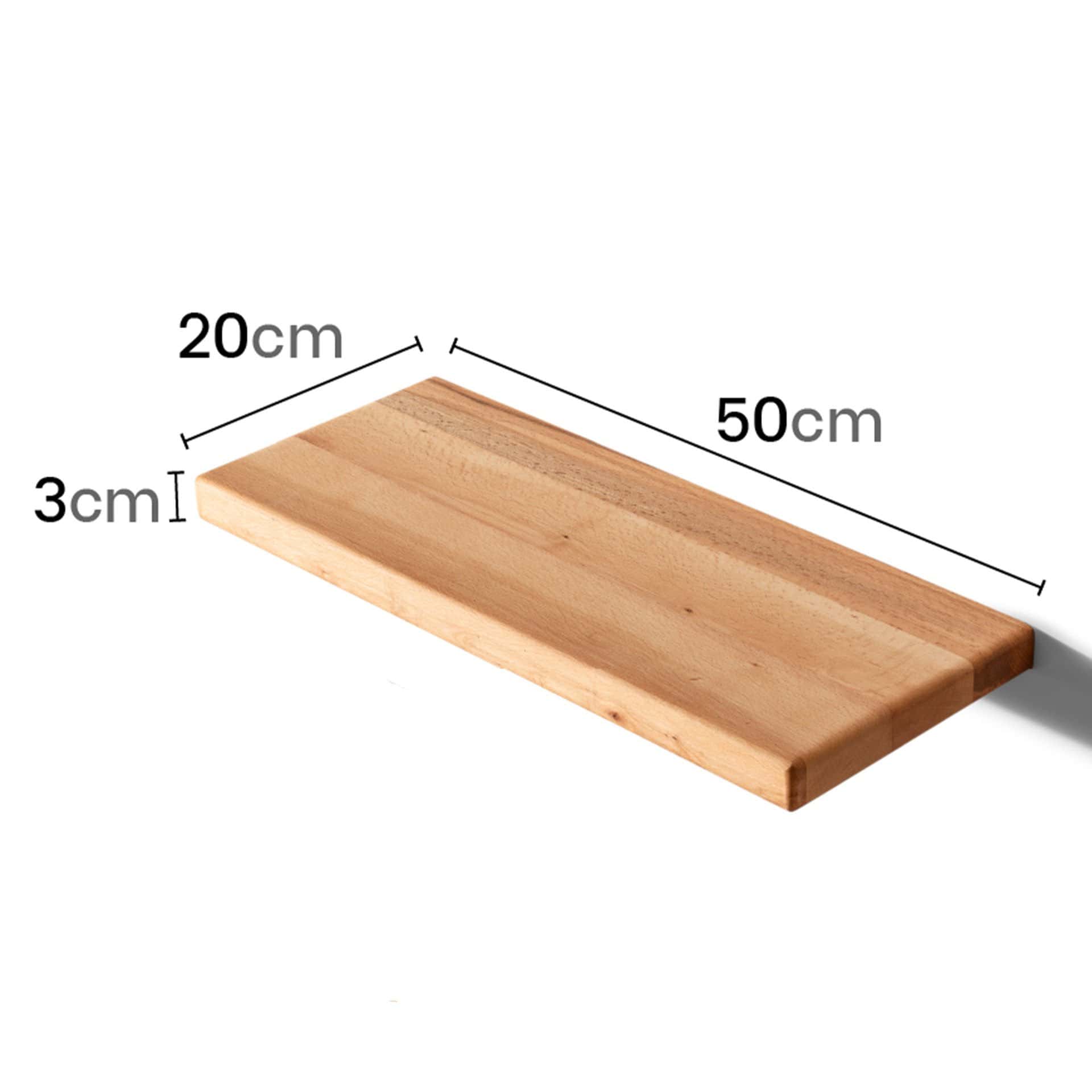 Wooden Decorative Design Wall Shelf Organizer 50x20 cm Light Brown-Small