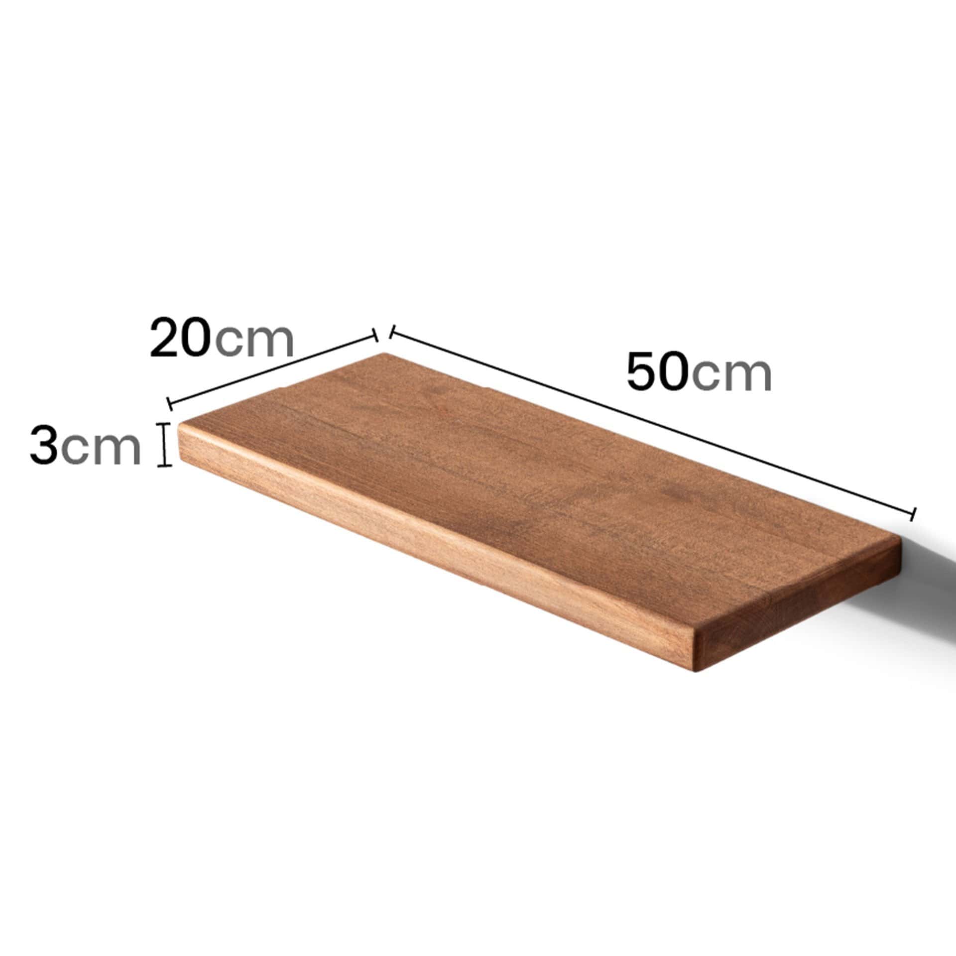 Wooden Decorative Design Wall Shelf Organizer 50x20 cm Dark Brown-Small