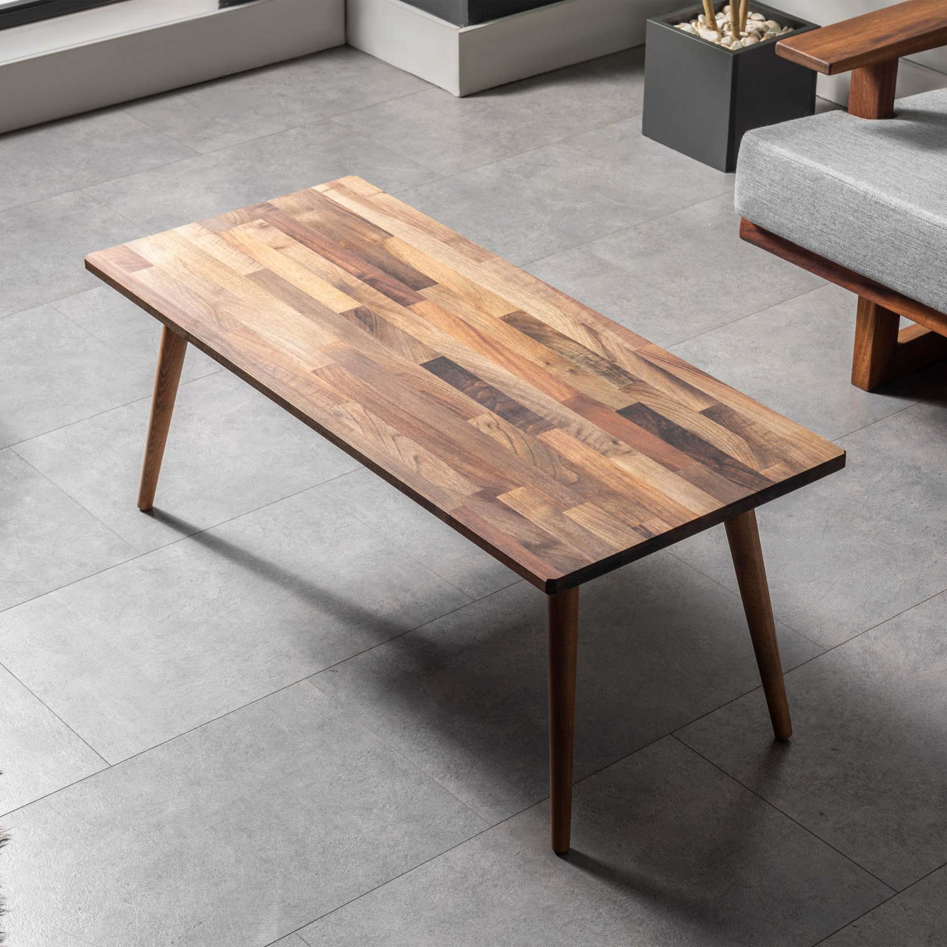 Handmade Natural Walnut Coffee Table Decorative Rectangular Sofa Service Tea Room Living Room Coffee Table