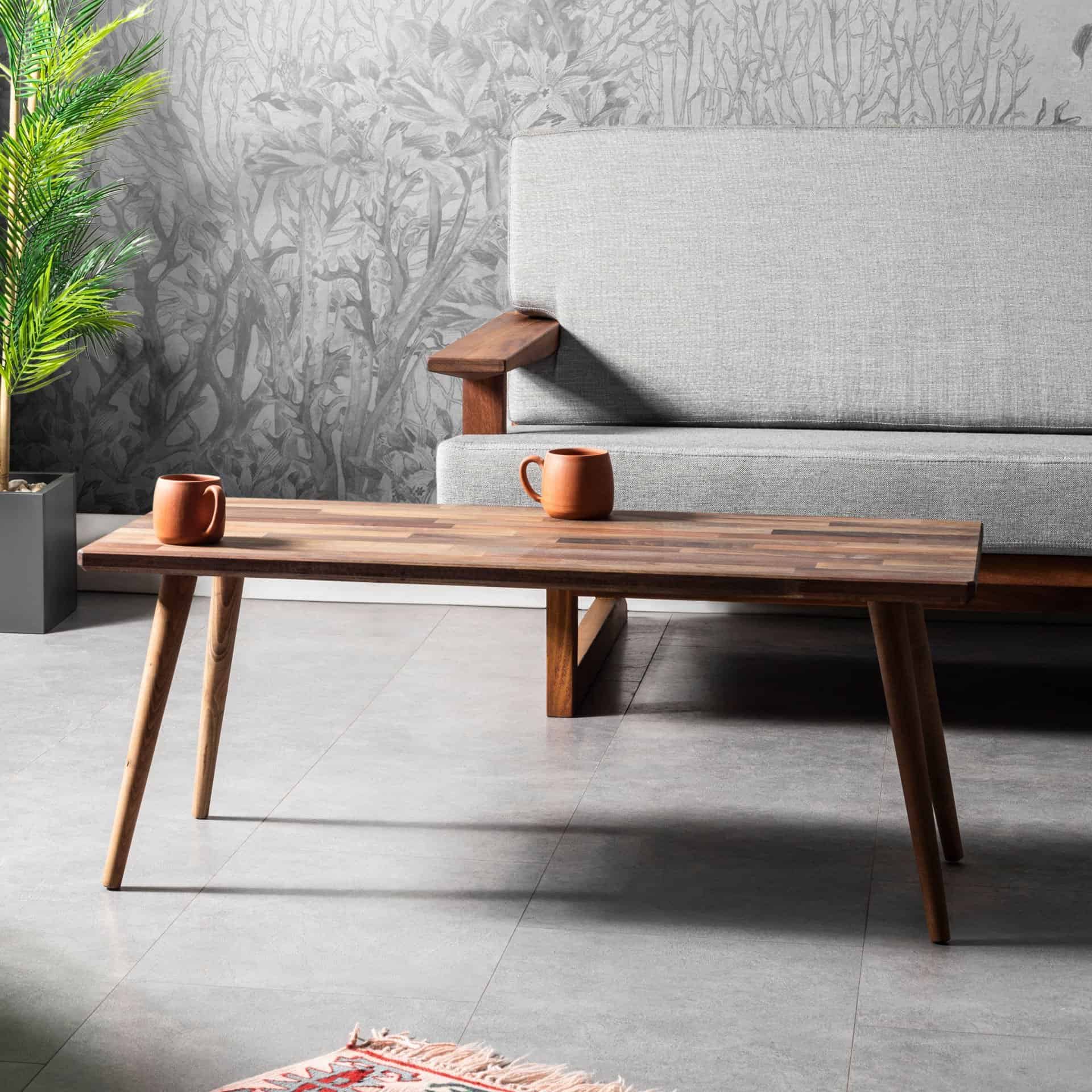 Handmade Natural Walnut Coffee Table Decorative Rectangular Sofa Service Tea Room Living Room Coffee Table